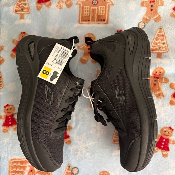 Skechers Other - ❤️Skechers Men's Black Athletic Slip-On Lace Trainer NWT
Arch Comfort Size 8